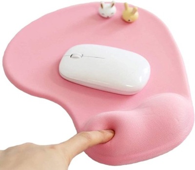 Office mouse pad with gel wrist guard, pink