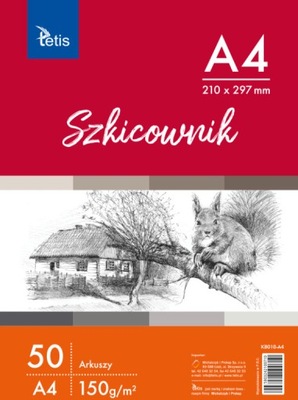 Szkicownik A4 150g 50ark Tetis