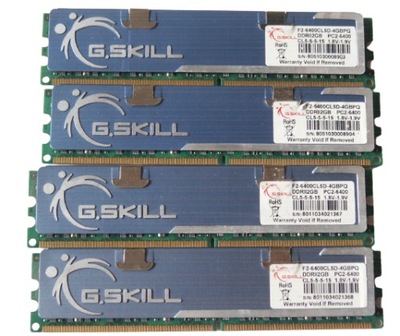 Pamięć DDR2 PC2 8GB 800MHz PC6400 G.Skill Blue 4x 2GB Dual Gwarancja