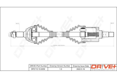 DRIVE+ ПОЛУОСЬ ПРИВОДНАЯ CITROEN BERLINGO 96-11 L