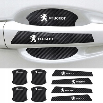 8 PCS. STICKERS ON HANDLES AUTOMOTIVE PEUGEOT  