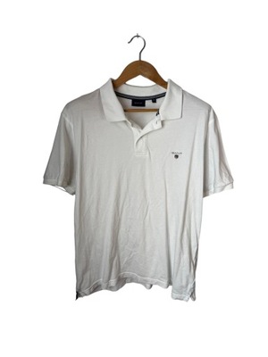 Koszulka polo Gant biała z logiem xxl