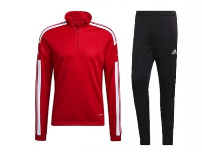 DRES MĘSKI ADIDAS BLUZA+SPODNIE CZERWONY r. L