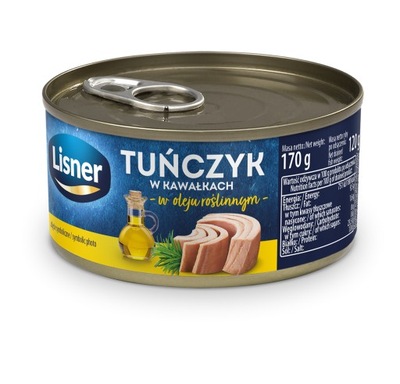 TUŃCZYK KAWAŁKI W OLEJU SŁONECZNIKOWYM 170g LISNER