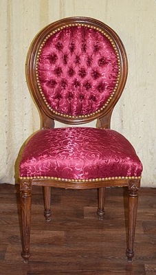 Stylowe Krzesło Barokowe Orzech bordo Stołek Retro
