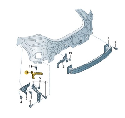 Направляющая бампера задняя правый dół audi tt aso оригинал фото №1