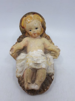 Dzieciątko Jezus żłóbek stara figurka gips szopka