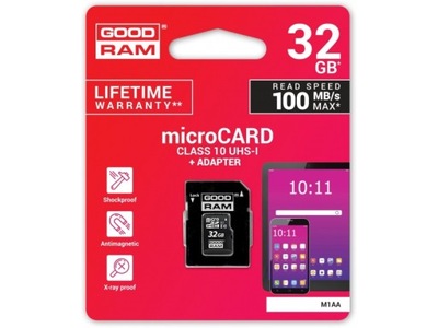 Karta pamięci microSD 32GB UHS-I Goodram z adapterem
