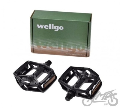 PEDAL BICICLETAS WELLGO ALUMINIO PLATAFORMA 2 PIEZAS NEGRO  