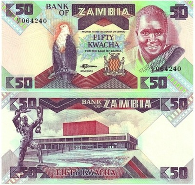 Zambia 50 KWACHA 1980-1988 P28 UNC