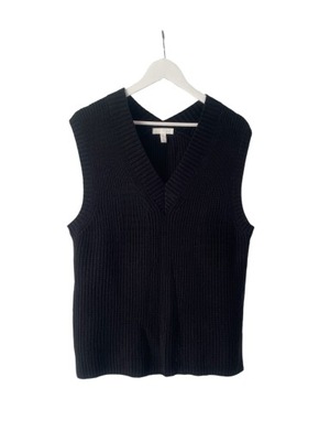 H&M LUŹNY SWETER BEZRĘKAWNIK BAWEŁNA S
