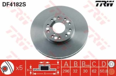 Диск гальмівна перед lexus gs -05, lexus is 99- фото №1