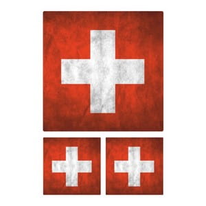 Flaga Szwajcarii zestaw - naklejka