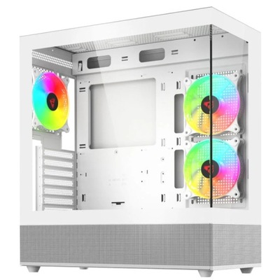 Obudowa komputerowa SAVIO SIGMA X1 WHITE Midi Tower ATX 3x Fan 120mm ARGB b