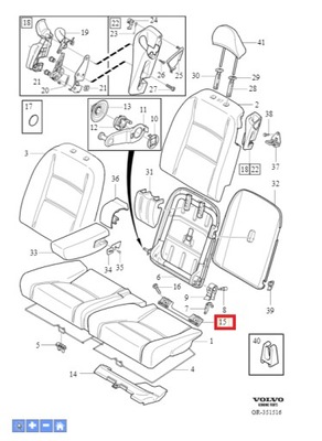 Кронштейн , кріплення isofix volvo s40 ii 2004-2012 фото №1