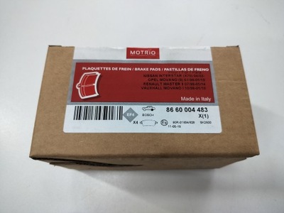 8660004483 тормозные колодки тормозные задняя renault master ii фото №1