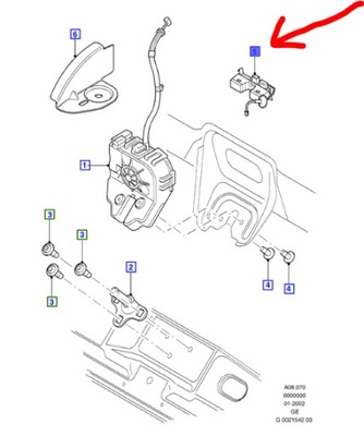 КНОПКА КРЫШКИ БАГАЖНИКА ЗАД FORD MONDEO MK3 УНИВЕРСАЛ 2000-