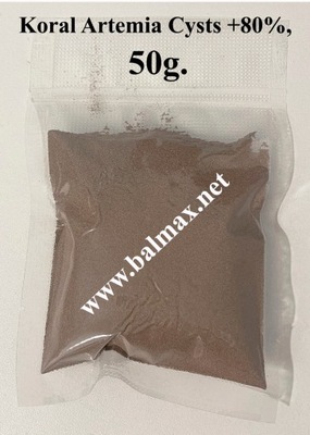 Koral Artemia Cysts +80%, pokarm dla ryb, fish food, do wylęgu, 50g,