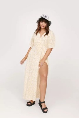 NASTY GAL SUKIENKA ŻÓŁTA CASUAL PLUS SIZE 50 YFM