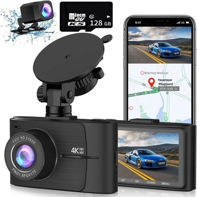 WIDEOREJESTRATOR AUTOMOBILINIS KAMERA AUTOMOBILINĖ 4K UHD GPS WIFI PRIEK. I GAL. 