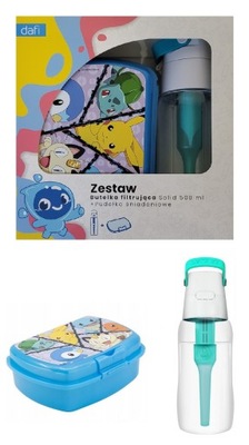 ZESTAW DAFI ZIELONA BUTELKA FILTRUJĄCA SOLID 0,5 L + LUNCHBOX POKEMON