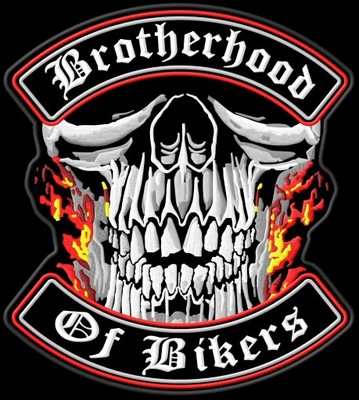 Naszywka Brotherhood of Bikers haftowana z termofolią