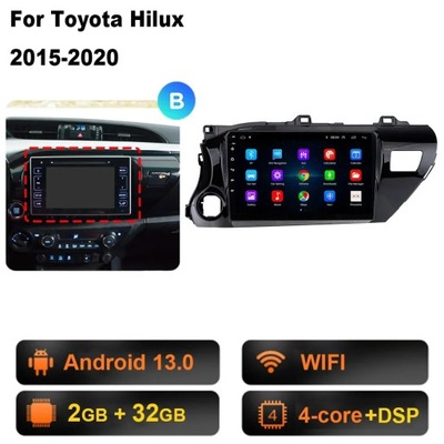 RADIO DE AUTOMÓVIL ANDROID 13 PARA TOYOTA HILUX PICK UP AN120 2015-2020 CARPLAY  