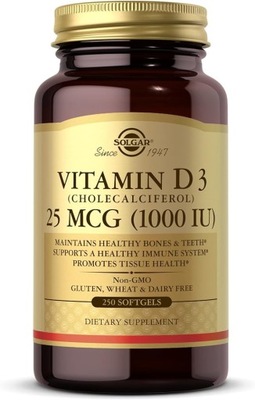 Solgar Vitamin D3 1000 IU 250 kapsułek WITAMINA D3