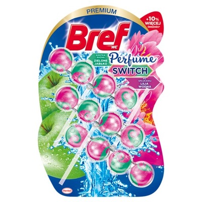 Bref WC Perfume Zawieszka jabłko-lilia wodna 3x50g