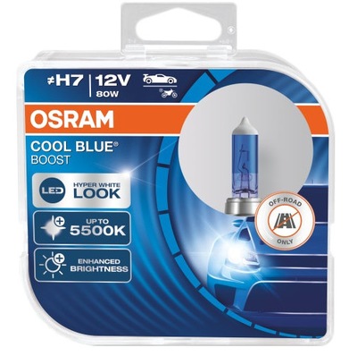 2X H7 OSRAM LAMPS 5000K COOL BLUE BOOST HYPER  