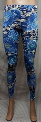 LEGGINSY GETRY DAMSKIE KWIATY KOLOROWE S 36