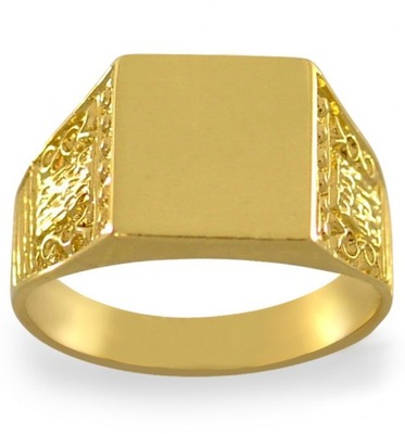 ZŁOTY SYGNET ZDOBIONY ORNAMENTAMI PRÓBA 333 GRAWER