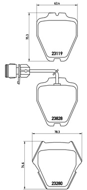 BREMBO P 85 054 КОМПЛЕКТ КОЛОДОК ТОРМОЗНЫХ, ТОРМОЗА TARCZOWE