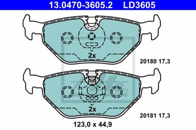 КОЛОДКИ ДИСКОВЫЕ ТОРМОЗНОЕ ATE CERAMIC ATE 13.0470-3605.2 фото