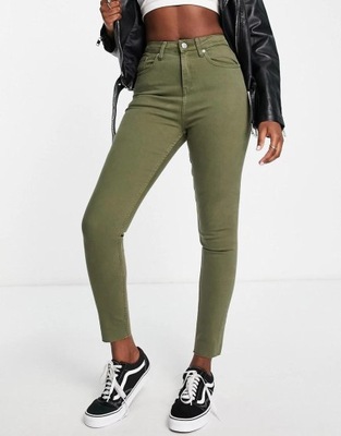 MISS SELFRIDGE KHAKI SPODNIE JEANS RURKI 4A8 NG3__W28/L32 / M