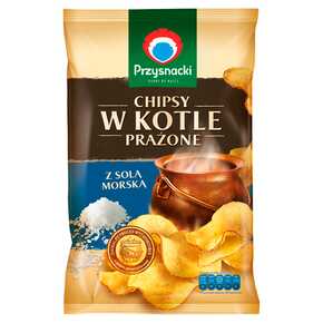 CHIPSY PRZYSNACKI W KOTLE PRAŻONE SÓL MORSKA 125G