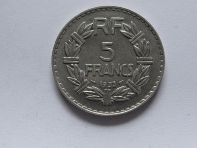 [10169] Francja 5 franków 1933 r. st. 3