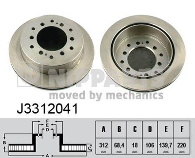 NIPPARTS J3312041 DISCO DE FRENADO (1SZT)  