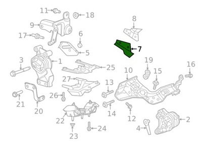 Кронштейн двигателя правый dodge ram 1500 2019- фото №1