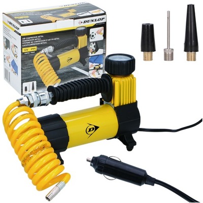 COMPRESOR AUTO PARA ENCAJES ENCENDEDOR 12V 3 ADAPTADORES DUNLOP  