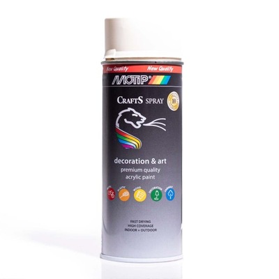 CRAFTS Farba Spray Lakier Akrylowy 9010 Biały Mat