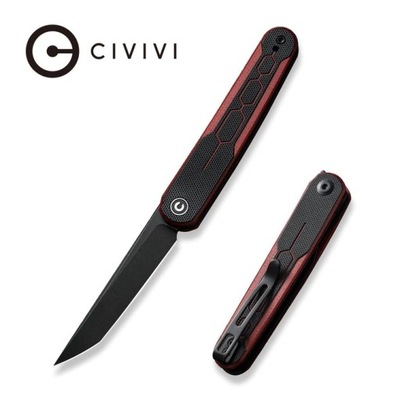 Nóż składany Civivi KwaiQ Burgundy/Black G10, Black Stonewashed Nitro-V