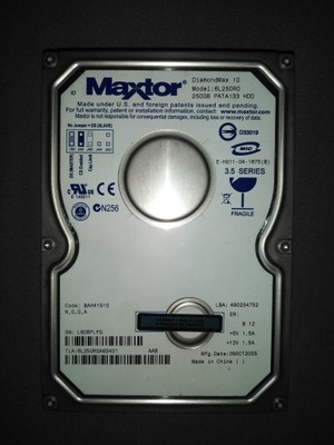 Maxtor 6L250R0 250GB PATA (IDE/ATA) 3,5"