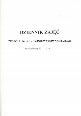 Dziennik zajęć zespołu korekcyjno-wyrównawczego A4