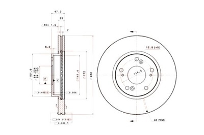 BREMBO ДИСКИ ТОРМОЗНЫЕ ТОРМОЗНЫЕ 2 ШТУКИ. ПЕРЕД HONDA CIVIC VIII FR-V 1.4-2.2D