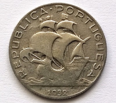 PORTUGALIA 2,5 ESCUDO 1932 / srebro