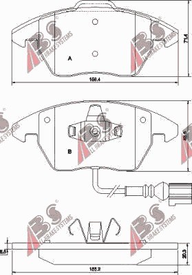 ZAPATAS DE FRENADO PARTE DELANTERA VW GOLF V 2003- CON CZUJ.  