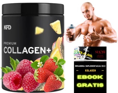 KFD PREMIUM KOLAGEN PLUS SUPLEMENT ZDROWE STAWY 400G SMAK TRUSKAWKA MALINA