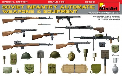 MINIART 35268 1:35 SOVIET INFANTRY AUTOMATIC WEAPONS & EQUIPMENT