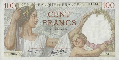 Francja - 100 Francs - 1939 - P94